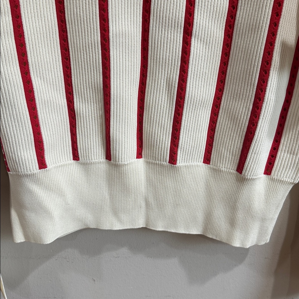 EQUIPMENT AMRIT SWEATER - FANCY RIBBED KNIT WHITE/BLOOD MOON - Picture 7 of 14